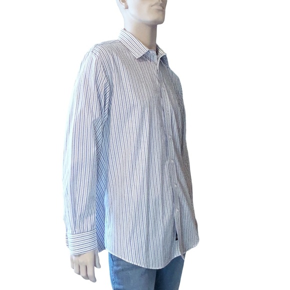 Josh A Bank Executive Collection Dress Shirt 100% Cotton Two Tone Stripe NWOT XL - Picture 10 of 13